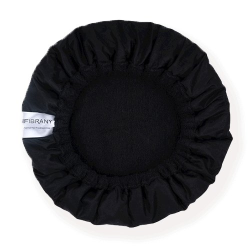 Bonnet chauffant noir aux graines de lin + charlotte - FIBRANY - Fibrany