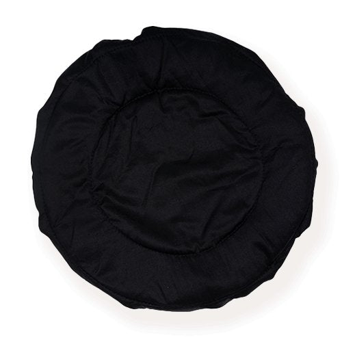 Bonnet chauffant noir aux graines de lin + charlotte - FIBRANY - Fibrany