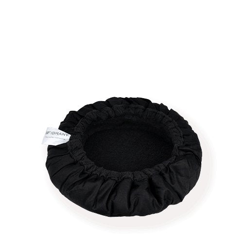 Bonnet chauffant noir aux graines de lin + charlotte - FIBRANY