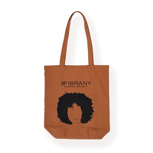 Tote Bag Modèle cheveux Crépus / Frisés marron - FIBRANY - Fibrany